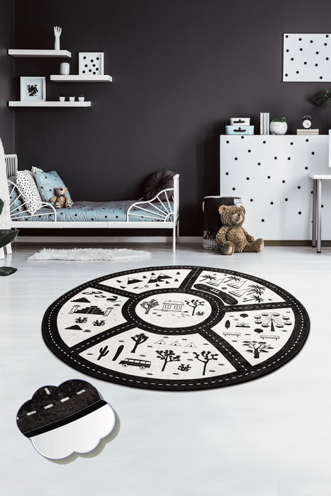 Conceptum Black City Alfombra 140 cm Multicolor Conceptum Black City Alfombra 140 cm Multicolor